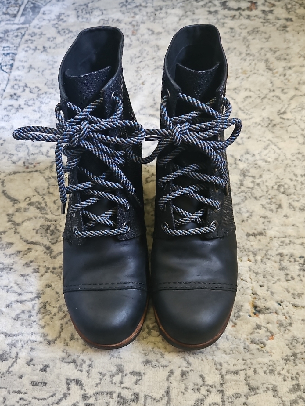 Sorel Women's Black 1964 Premium Wedge Lace-Up Ankle Boots Size 11